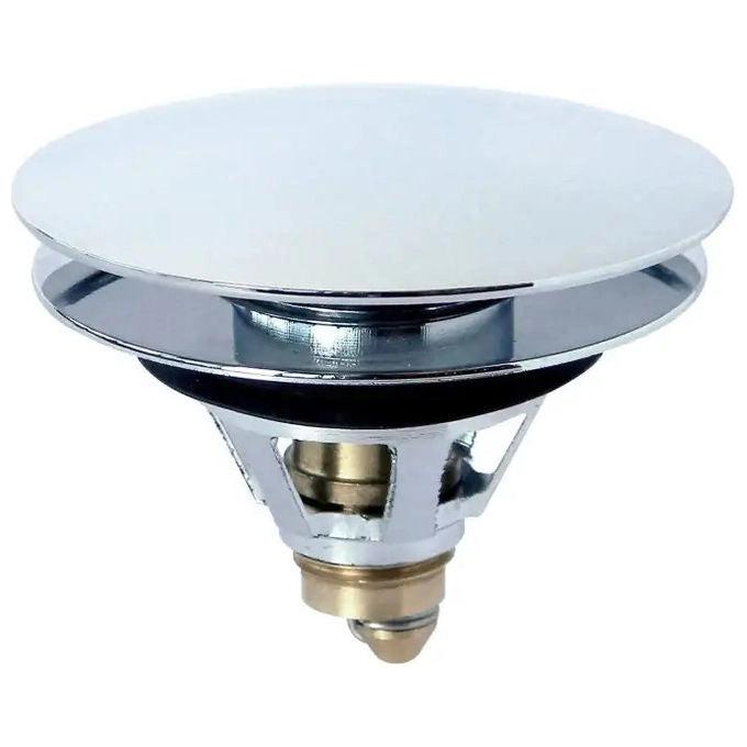 Tecom tappo saltarello universale click clack, ottone cromato, pilette 1 1-4, estraibile, lavabo e bidet, DTSUACR