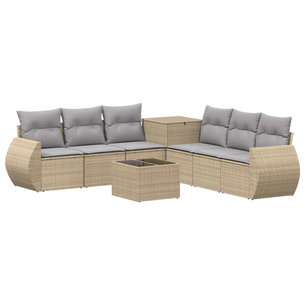 Set di divani 8 pz Beige e Grigio Chiaro 3448447