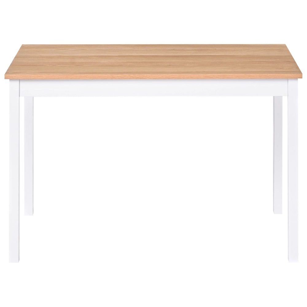 Tavolo da pranzo Tavolo da cucina in legno di pino chiaro con gambe bianche 74 x 120 x 75 cm