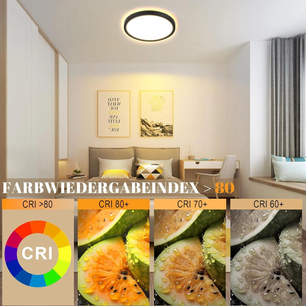 ZMH Lampada da soffitto plafoniera LED minimalista 22 cm 18W dimmer per soggiorno cucina