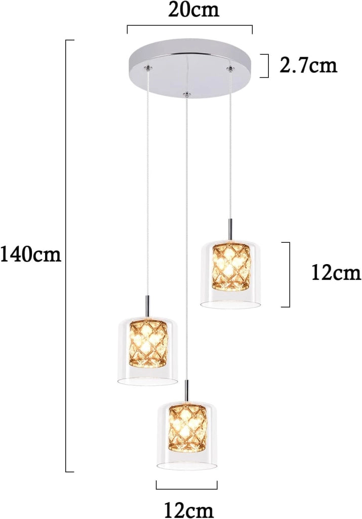 Lampada a sospensione ZMH per sala da pranzo 3/4/5 fiamme, lampada a sospensione moderna vintage G9 cucina hotel