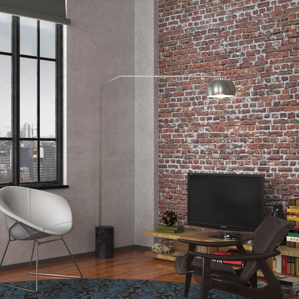 Piantana Contemporanea Slope Marmo Cilindro Nero Metallo Cromo 1 Luce E27
