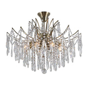 Lampadario Italux Mallola cristallo ottone 8xE14 dimmerabile