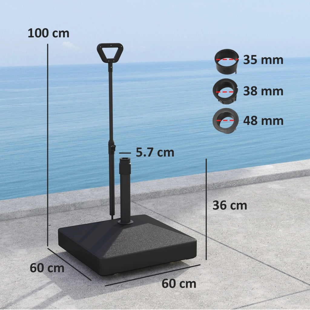 Base per ombrellone con ruote regolabili ¨C Zephmum ¨C Nero