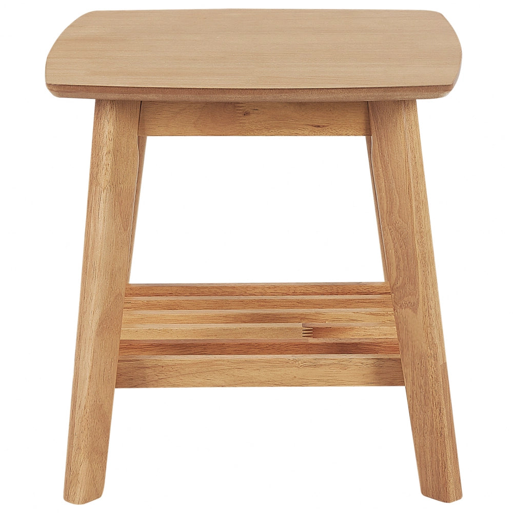 Tavolino in marrone chiaro con piano in MDF gambe in legno di gomma 50 x 50 cm quadrato dal design tradizionale