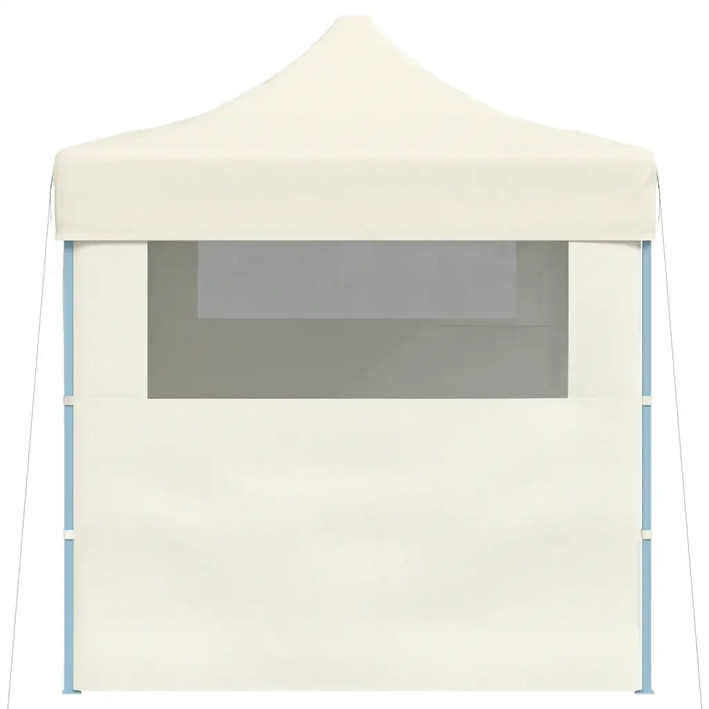 Gazebo Professionale Pieghevole con 3 Pareti 3x4m Acciaio Crema 48893