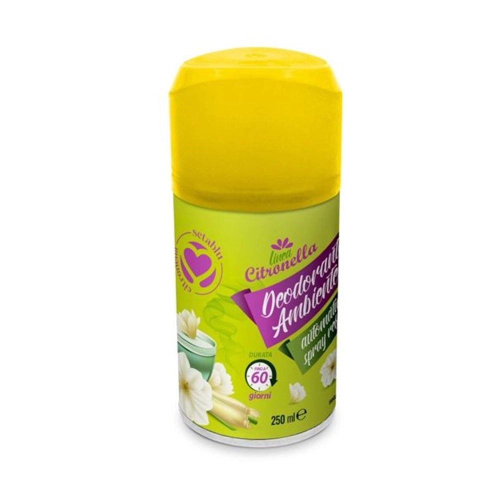 Trade Shop - Set 24 Pz Deodorante Ambiente Citronella Da 250ml Ricarica Spray Automatica 023328 -