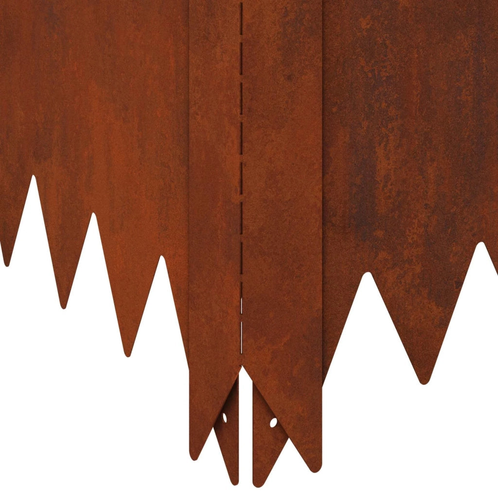 Bordura per Prato 100 x 100 x 20 cm Acciaio Ruggine 8008971