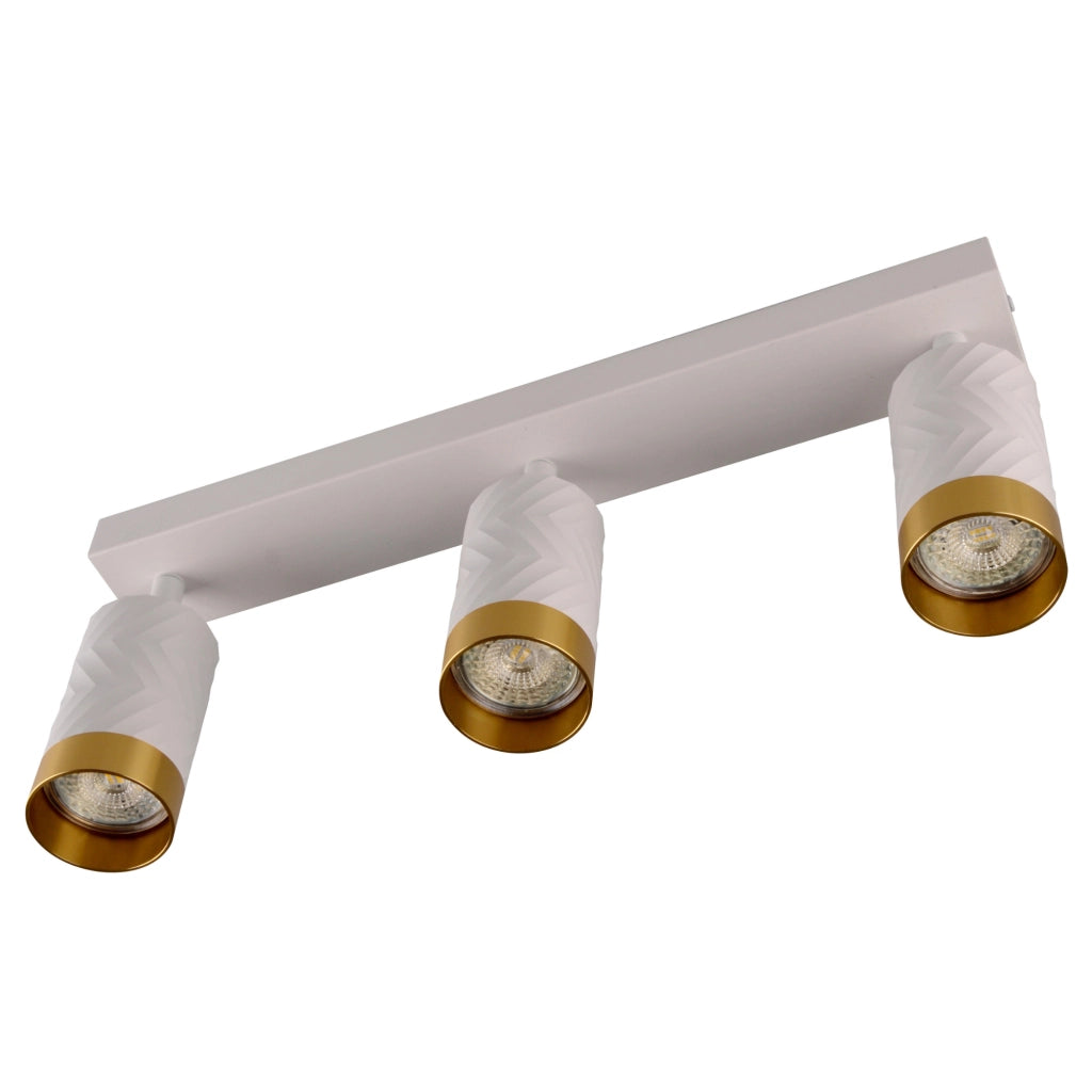 Plafoniera/Applique 3 luci bianco oro GU10 Arras Polux