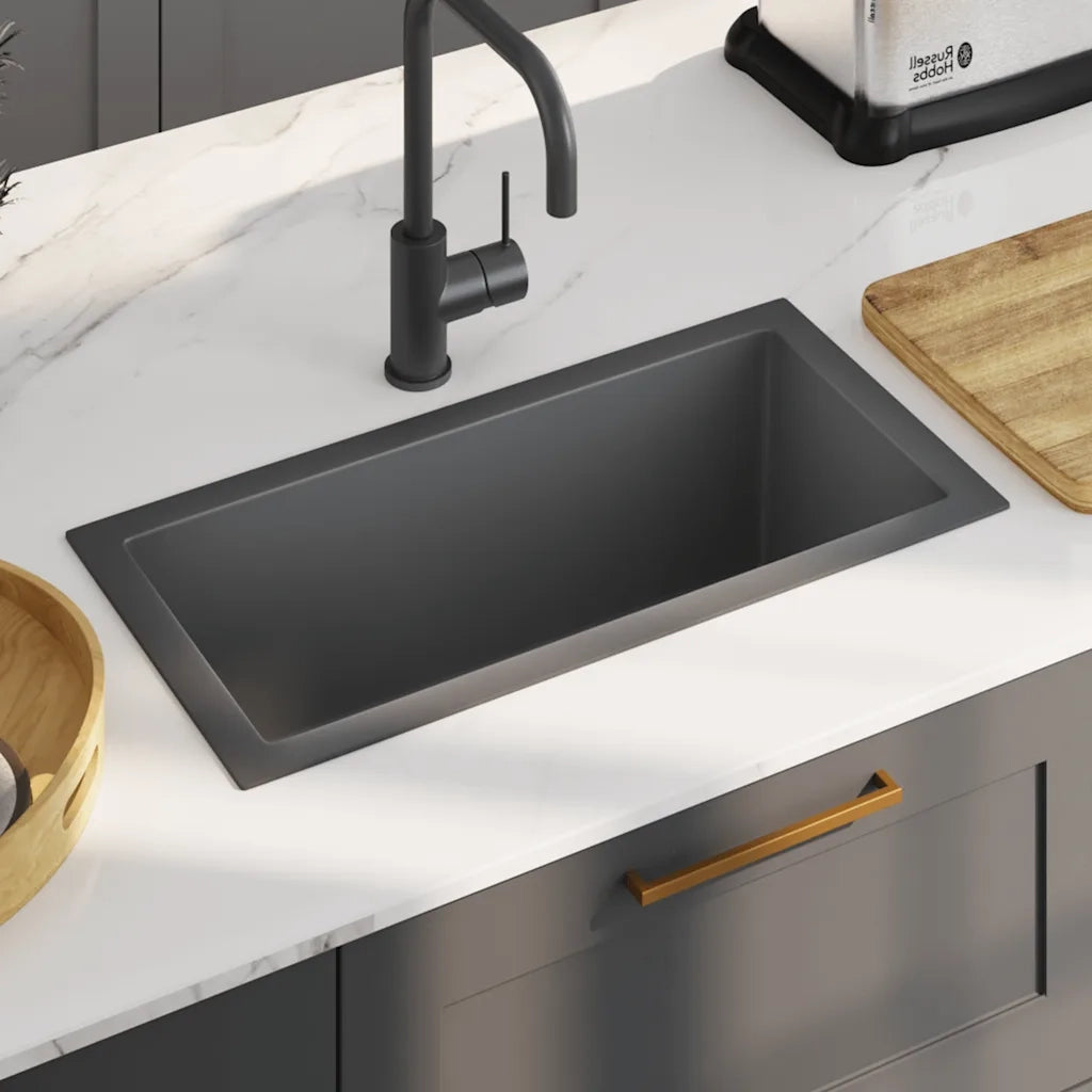 Lavello da Cucina Lavorato a Mano Nero Acciaio Inox 51505