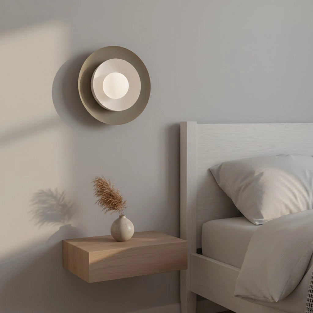 Lampada da parete Poppi in acciaio moka e vetro