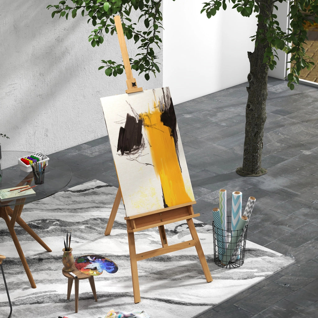 Cavalletto da Pittura in Legno Regolabile e Pieghevole ¨C zephmum ¨C 65x110x180-235 cm