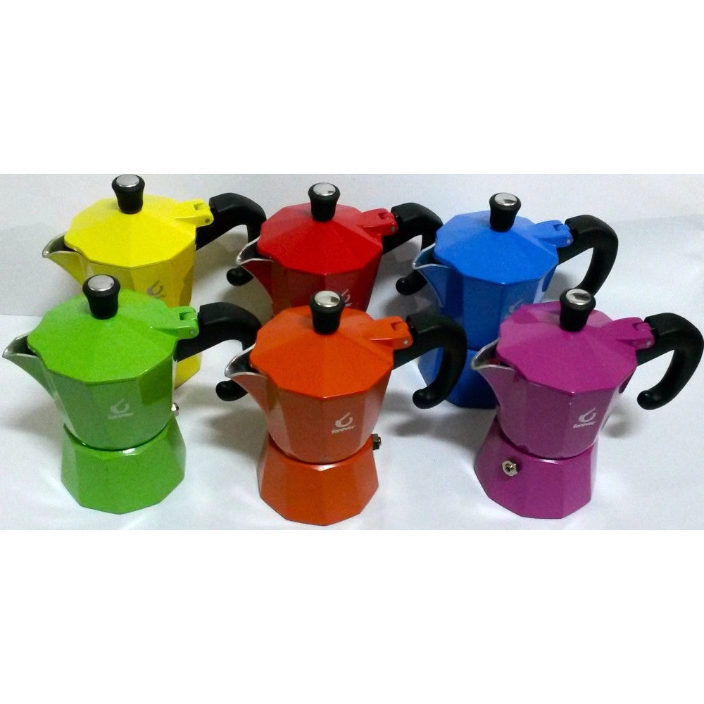 Trade Shop - Moka 1-2-3-6 Tazze Tz Caffettiera Colorata Caffè Caffe' Cafè Napoletano -