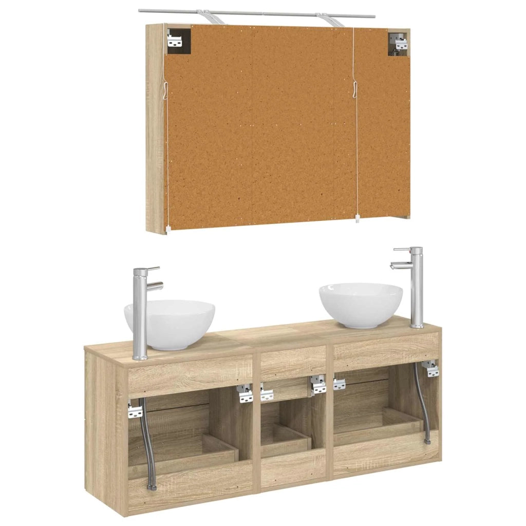 Set di mobili per il bagno 4 pcs Rovere Sonoma 3406697