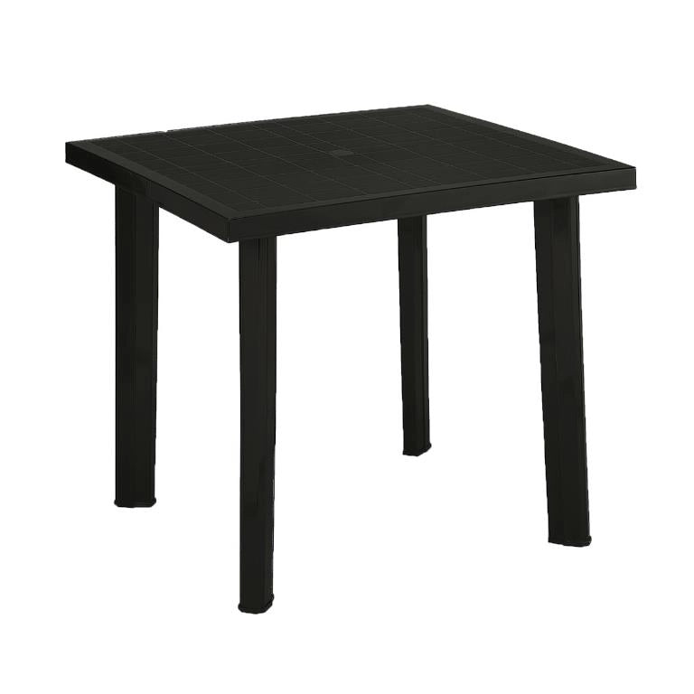 Tavolo da Esterno e Interno in Resina Fiocco Antracite 80 x 75 cm