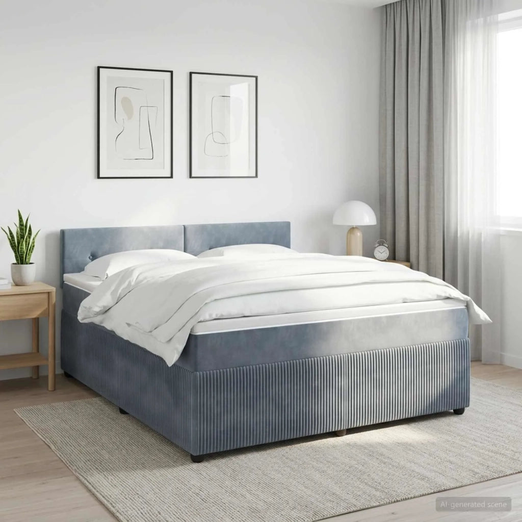 Letto box spring con materasso Grigio Scuro 160 x 200 cm 3451710