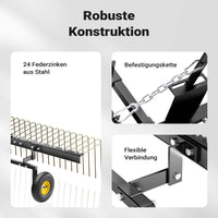 Strigliatore a molle trainato per prato 60" Larghezza di lavoro 148 cm Arieggiatore per trattorini Quad
