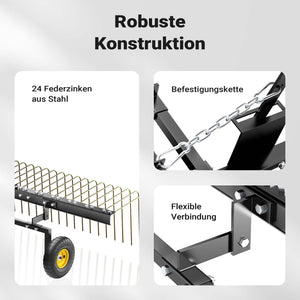 Strigliatore a molle trainato per prato 60" Larghezza di lavoro 148 cm Arieggiatore per trattorini Quad