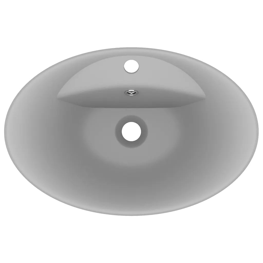 Lavabo con Troppopieno Ovale Turchese Grigio 58,5x39 cm Ceramica 146938