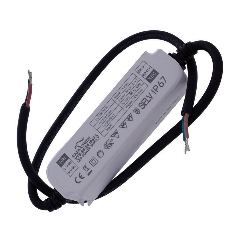 Alimentatore Trasformatore LED Cerificato ENEC Output 24W 24V 1A Input 220V IP67 Compatibile LPV-24-24