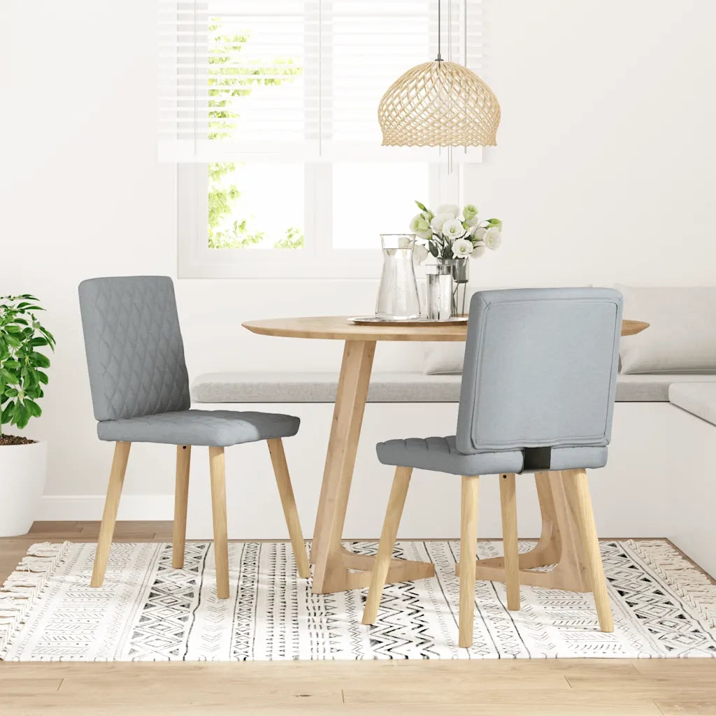 Sedie da Pranzo 2 pz Grigio Chiaro in Tessuto 4101121