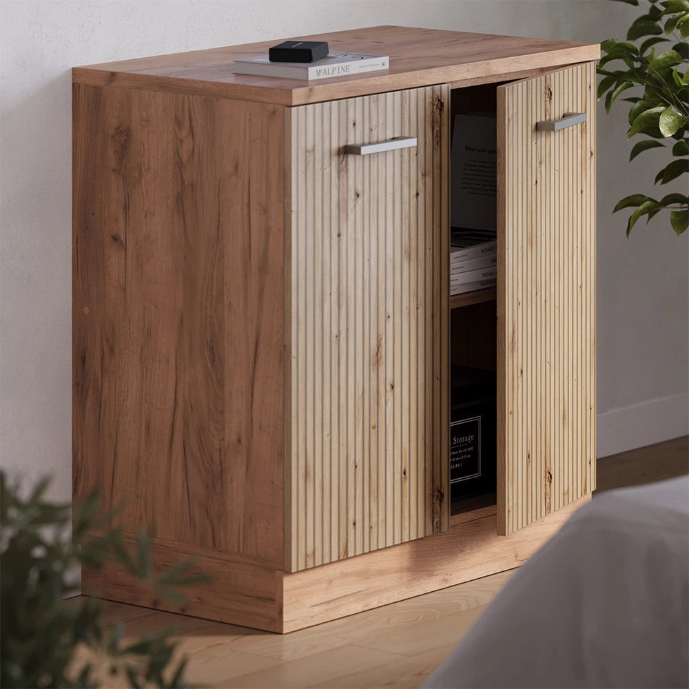 Mobile cucina sottotetto R-Line Rovere artigianale/Rovere dorato 80 cm senza inclinazione con 2 ante Vicco