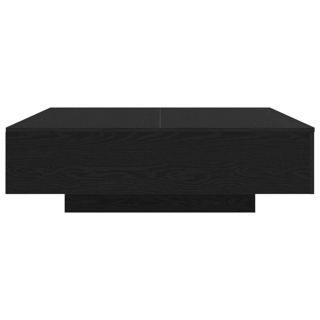 Tavolino da caffÃ¨  con luci LED Rovere Nero 100x100x31 cm
