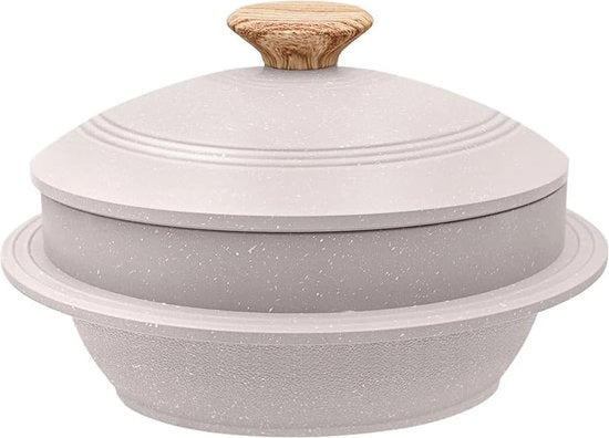 Pietre coreane con coperchio, 24 cm Dolsot per zuppa di hot pot - bianco