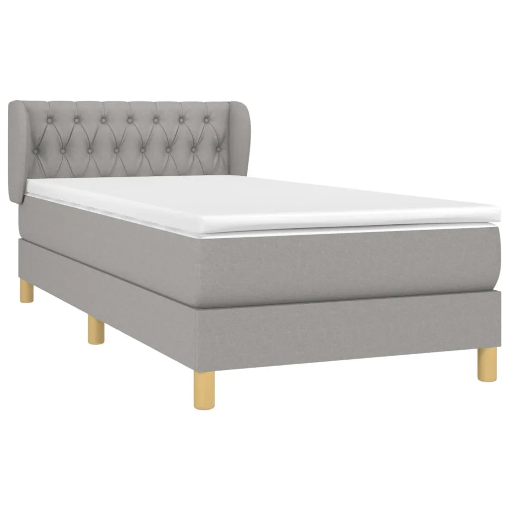 Giroletto a Molle con Materasso Grigio Chiaro 90x190 cm Tessuto 3127005