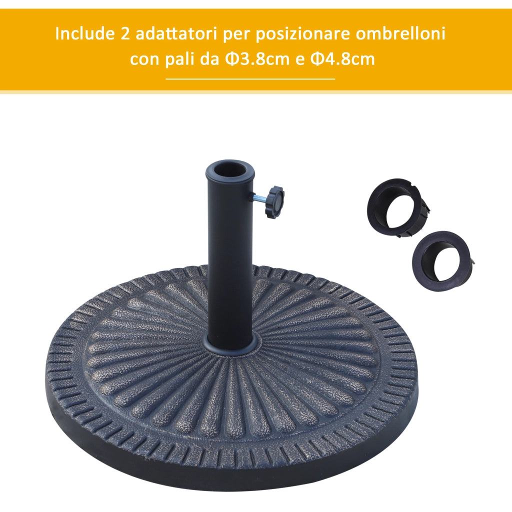 Base per Ombrellone Rotonda ¨C Zephmum ¨C Grigio 15kg ?49x32cm