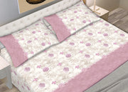 Completo Lenzuola In 100% Cotone Disegno New Bouquet Colore Antico
