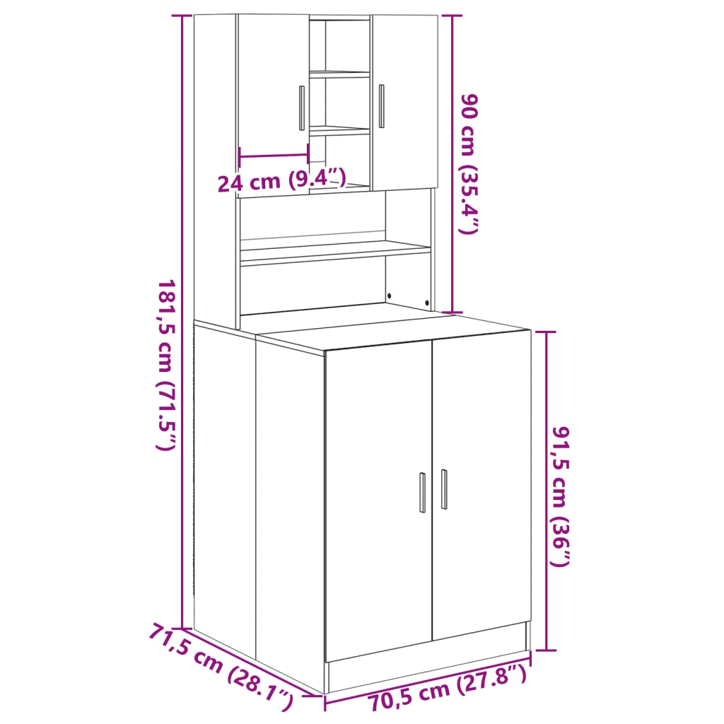 Mobili Lavatrice 2pz Rovere Sonoma in Legno Multistrato 3307666