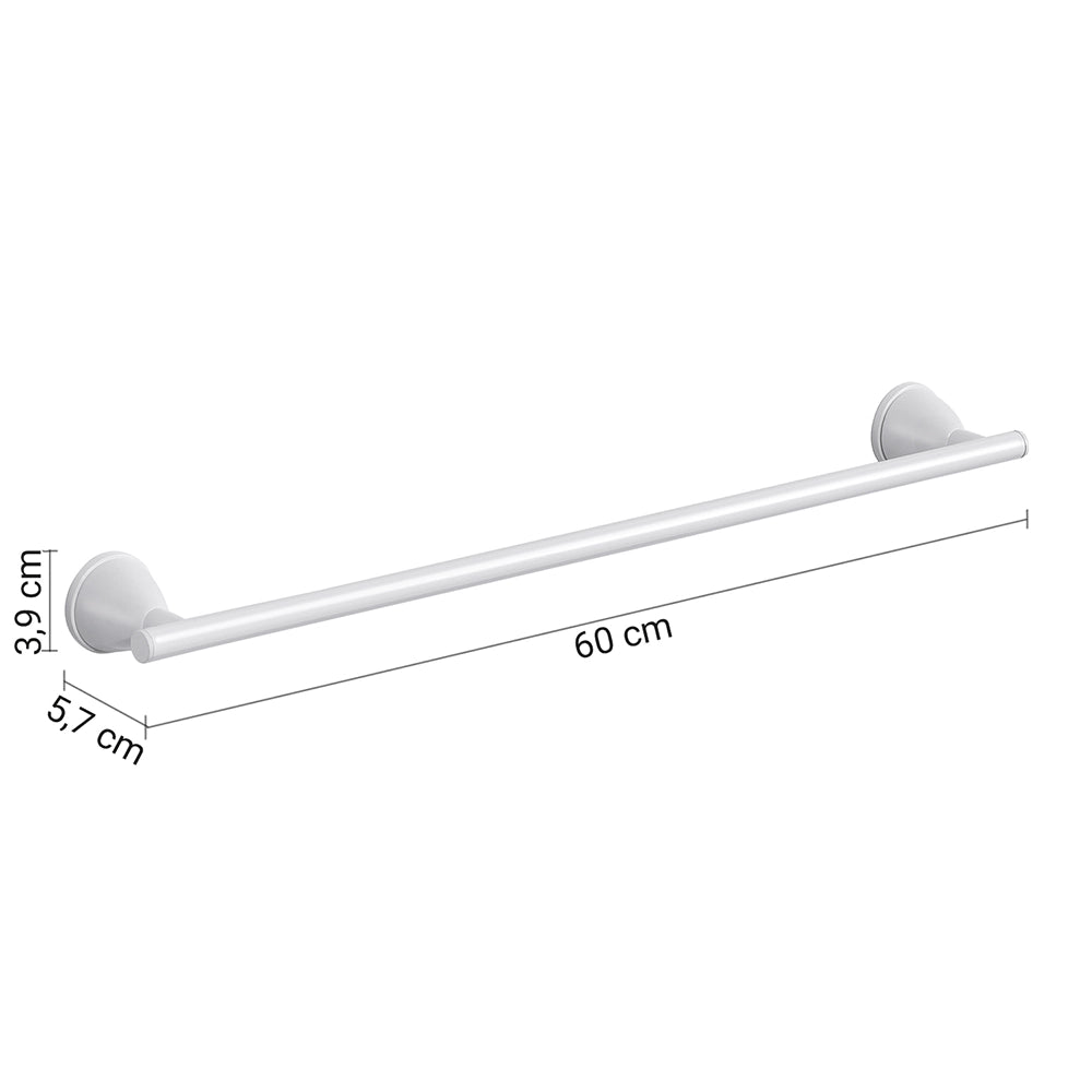 Portasalviette a muro 60 cm Gedy in acciaio bianco | Genziana