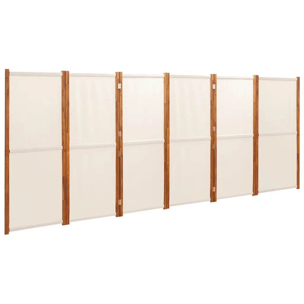 Divisorio a 6 Pannelli Bianco Crema 420x180 cm 319186