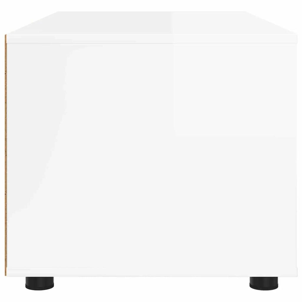 Mobile TV Bianco Lucido 100 x 48 x 43 cm Legno multistrato 888931