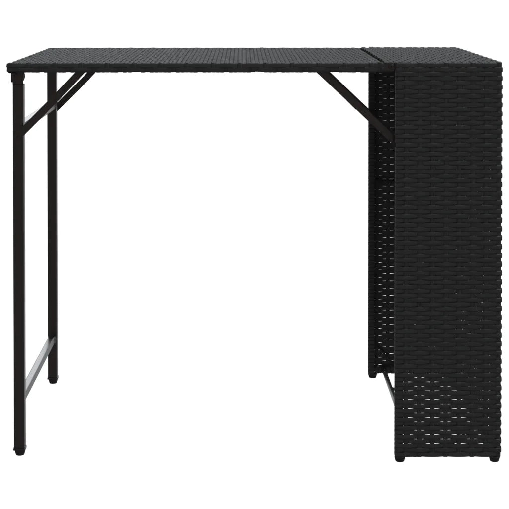 Set da Pranzo da Giardino Pieghevole 5 pz Nero in Polyrattan