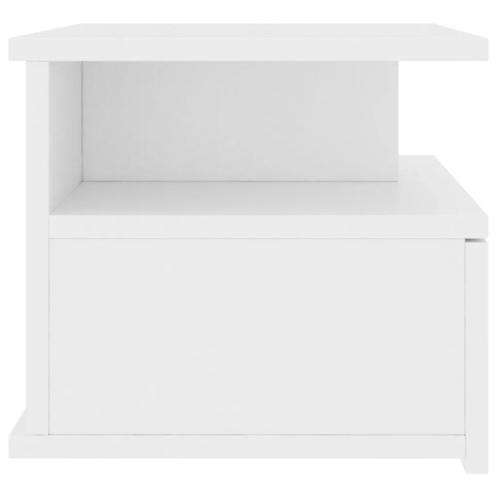 Comodino | Armadio da Notte | Mobiletto da notte Pensile Bianco 40x31x27 cm in Legno Multistrato