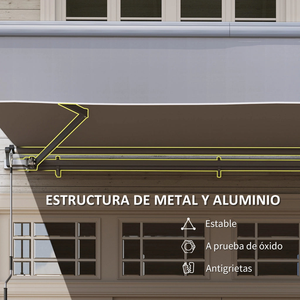 Tenda da giardino retrattile manuale ¨C zephmum ¨C grigio 295x200 cm