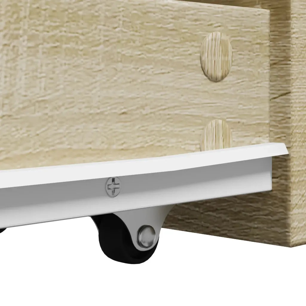 vidaXL Armadietto da Bagno Stretto con Ruote Rovere Sonoma Truciolato