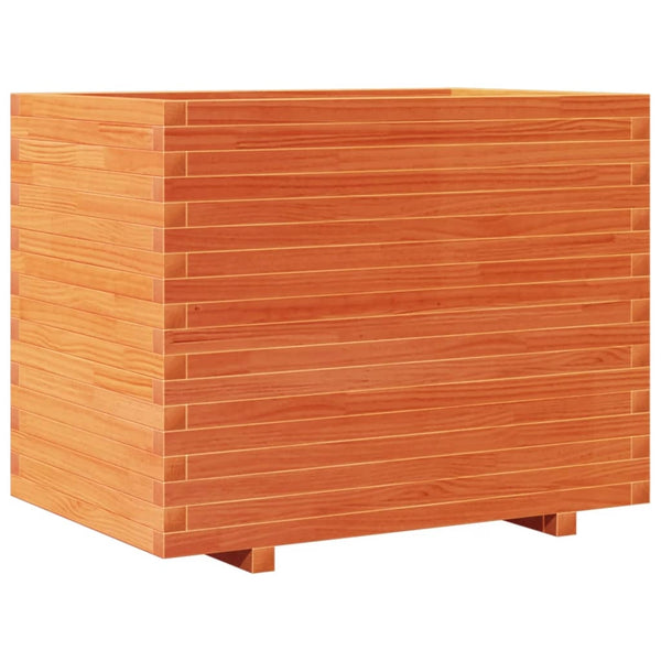 Fioriera rialzata per piante fiori terrazza giardino finitura a cera 90 x 60 x 72 cm legno di pino massiccio marrone 02_0038525