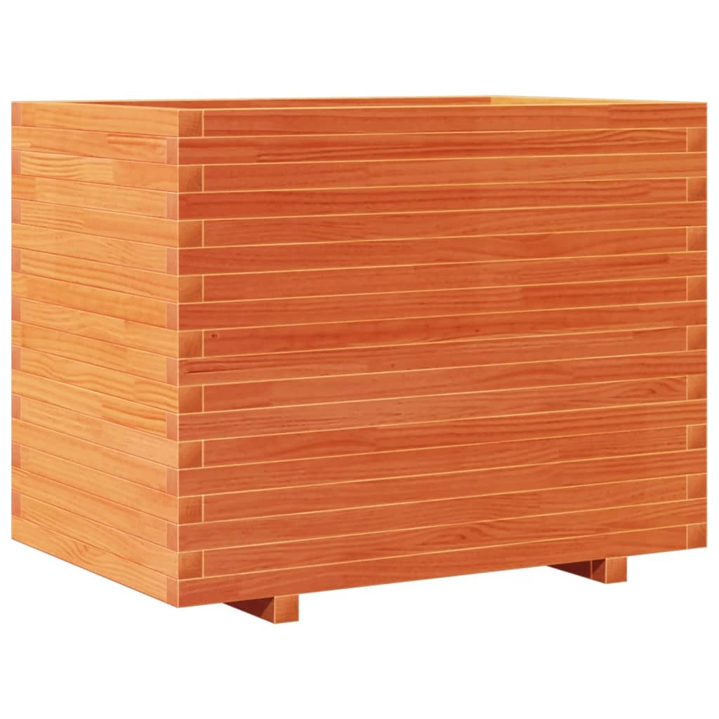 Fioriera rialzata per piante fiori terrazza giardino finitura a cera 90 x 60 x 72 cm legno di pino massiccio marrone 02_0038525