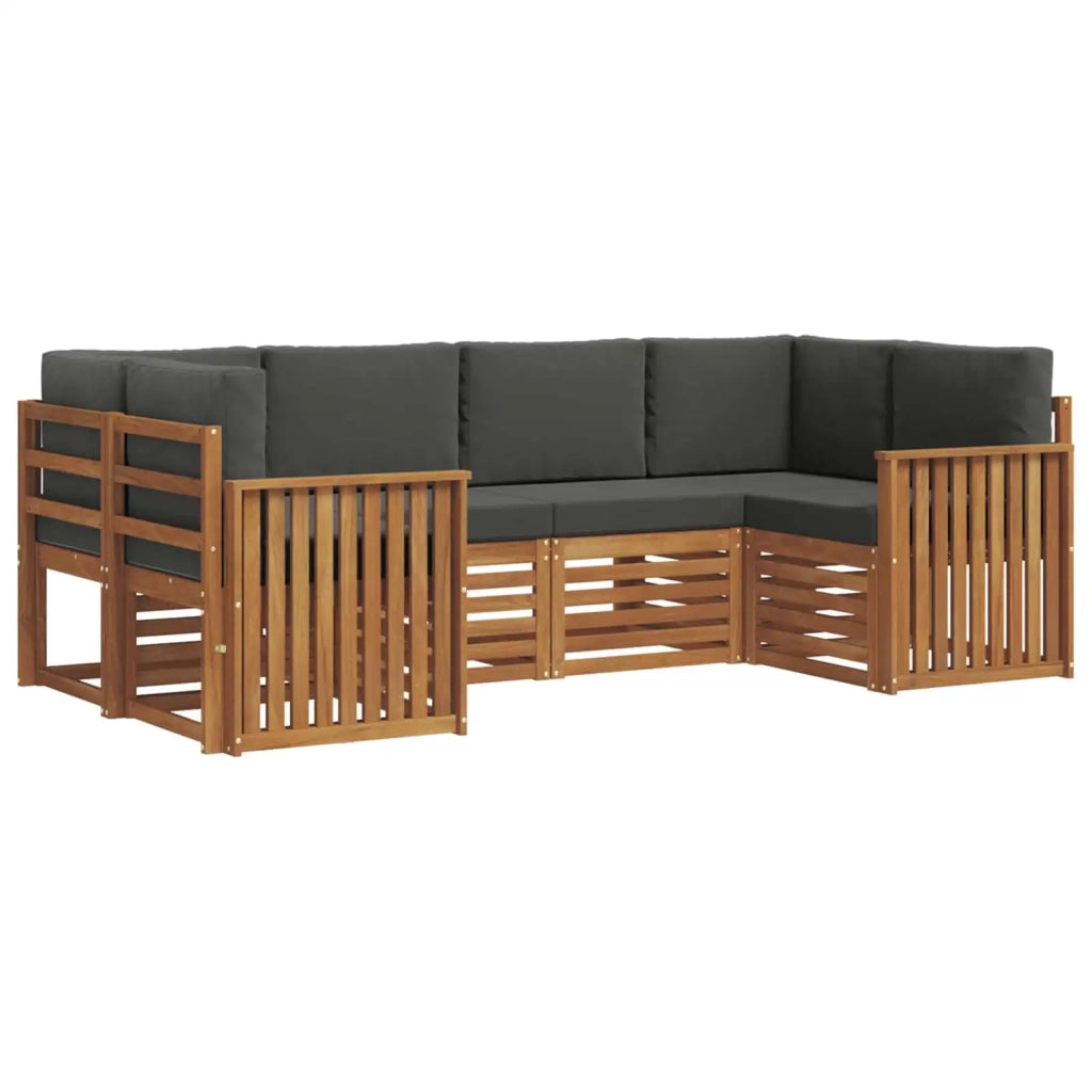 Set divano sezionale con cuscino 6 pcs Naturale e Antracite