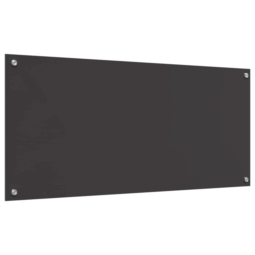 Elegante paraschizzi da cucina 110 x 50 cm resistente al calore facile da installare in vetro temperato grigio scuro 02_0058484