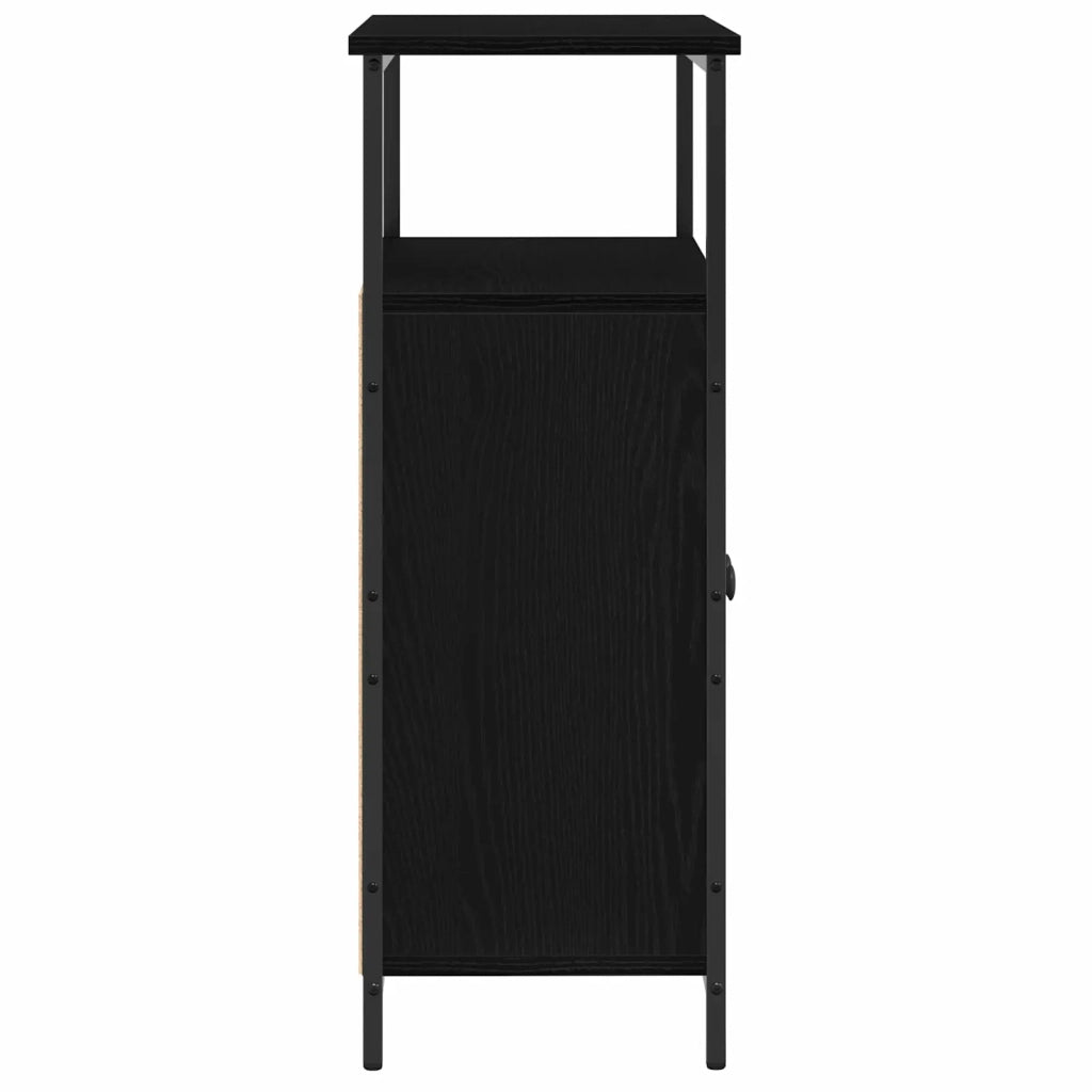 Credenza | Madia | Buffet da pranzo | Armadio da pranzo Rovere Nero 70 x 30 x 80 cm Legno multistrato