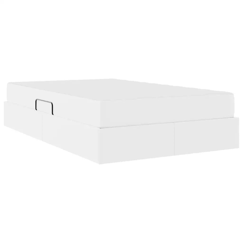 Letto con contenitore e materasso 2 pcs Bianco Pelle 3399605