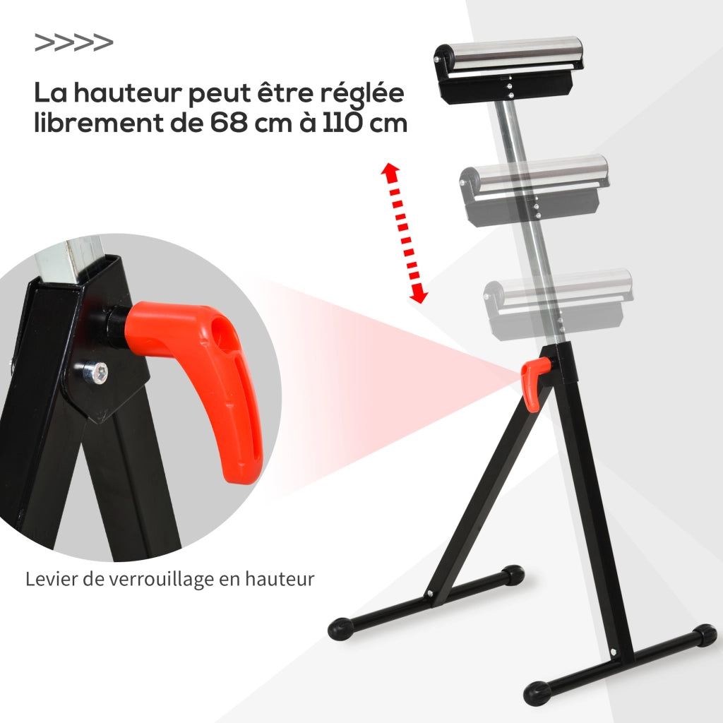 Tavolo pieghevole ¨C zephmum ¨C nero, 68-110 cm, max 90 kg
