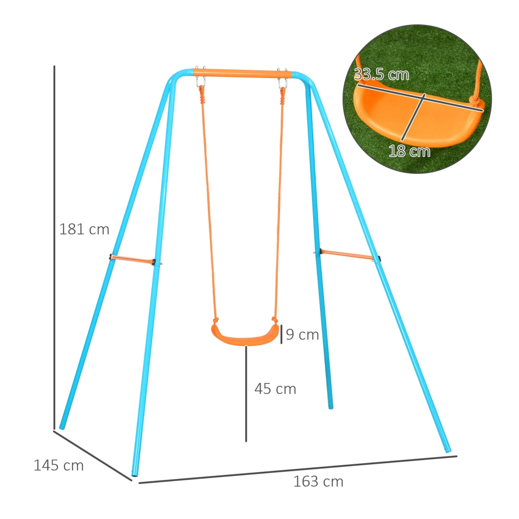 Altalena per Bambini da Giardino ¨C zephmum ¨C Acciaio e PE, 163x145x181 cm