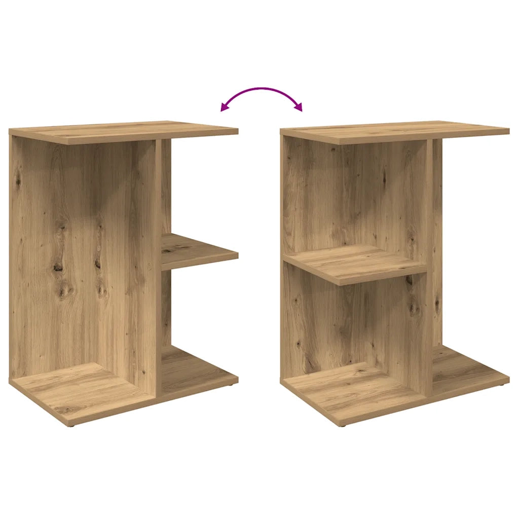 Set di 2 Comodini | Armadio da Notte | Mobiletto da notte Rovere Artigianale 46,5x29x61cm Legno Multistrato