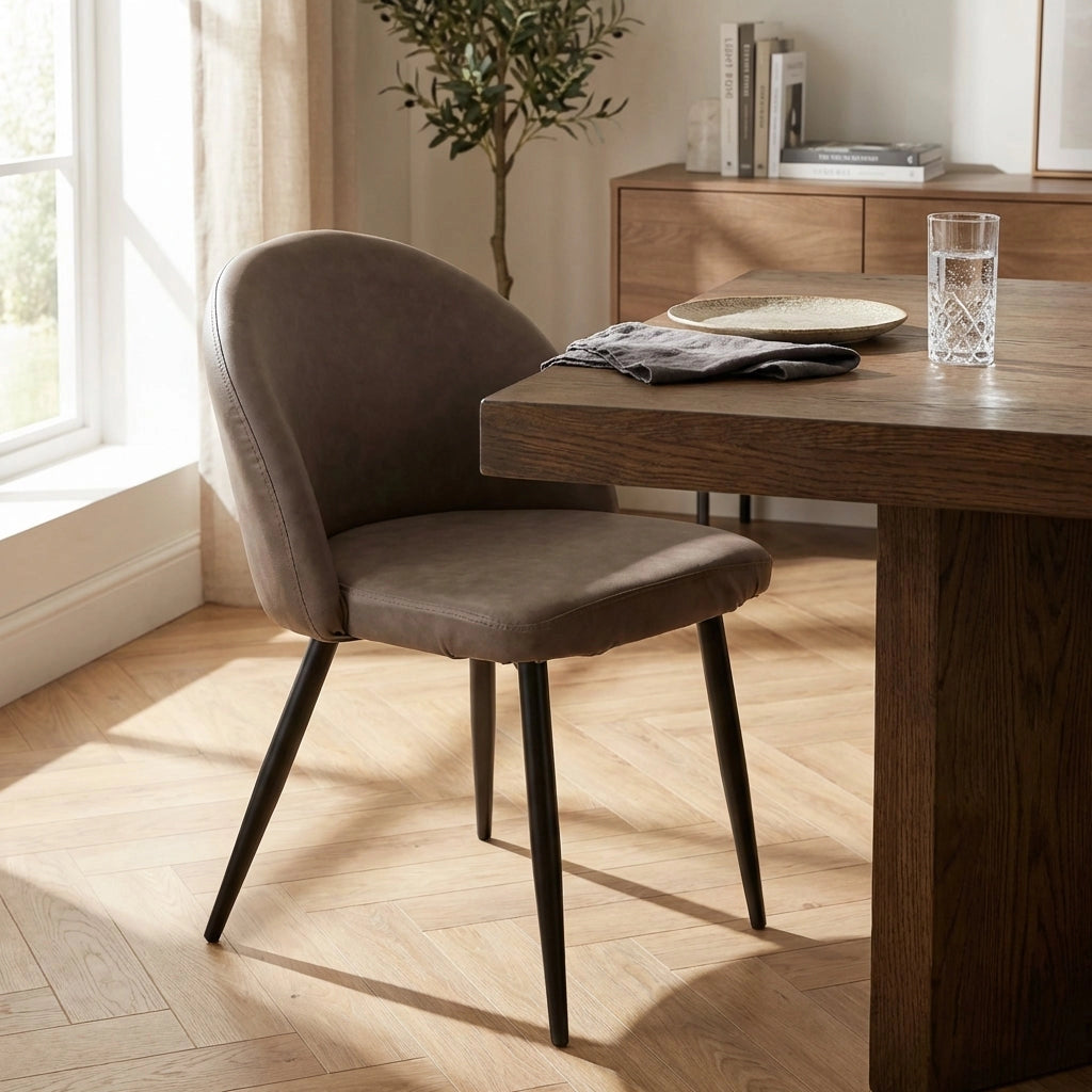 Poltrona per Sala da Pranzo in Ecopelle Metallo cm 44x47x78 - POO