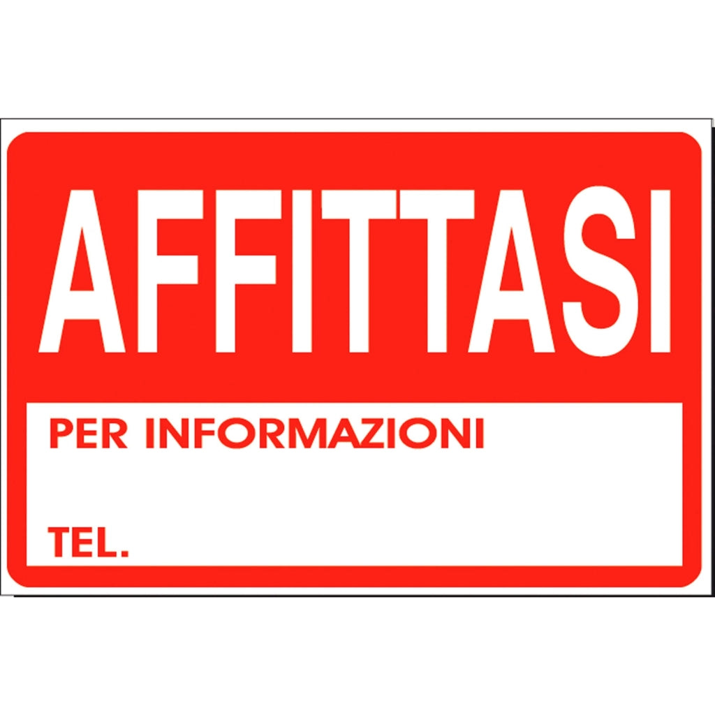 Cartello affittasi 32 x 22 cm
